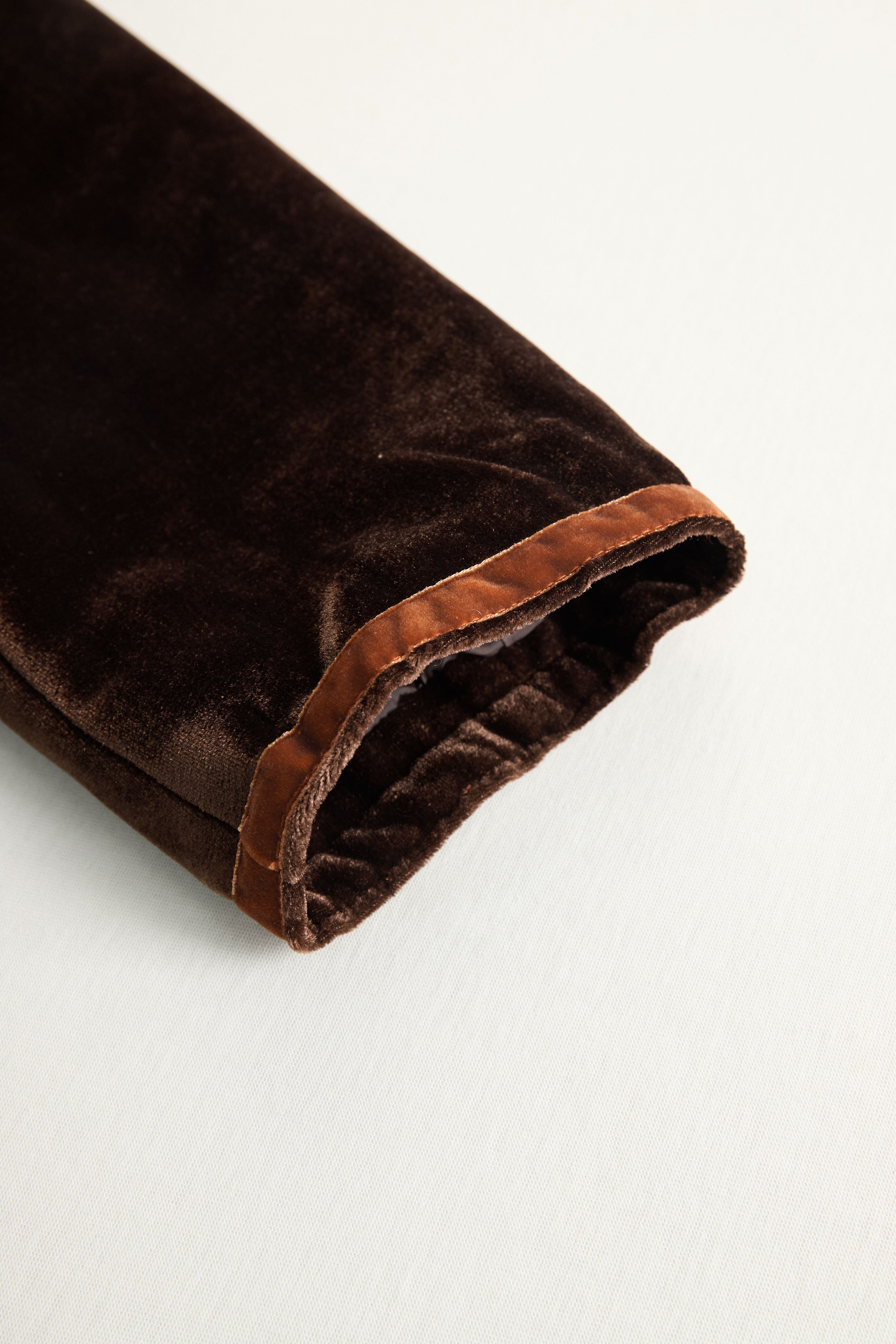 Casual Loose Vintage Velvet Colourblock Lapel Pocket Coat