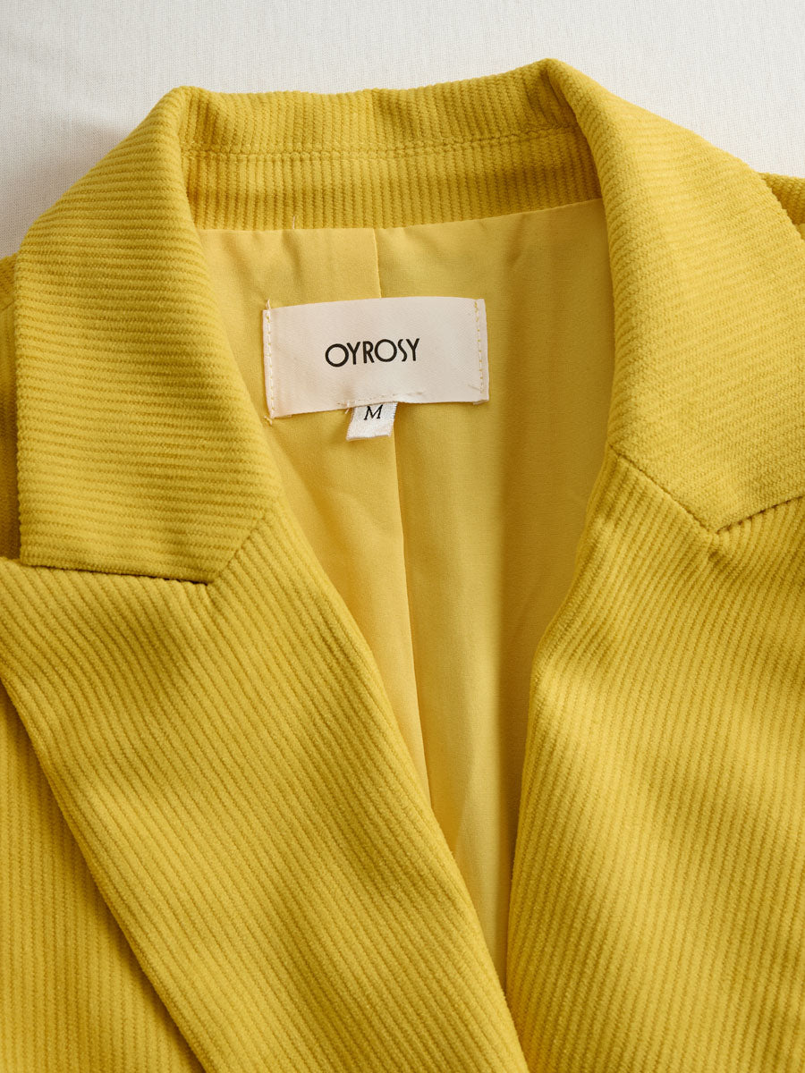 Retro Corduroy One-Button Blazer