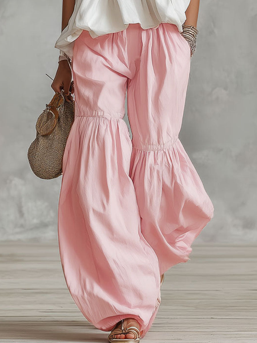 Cotton Turtleneck Sleeveless Top and Trousers Set