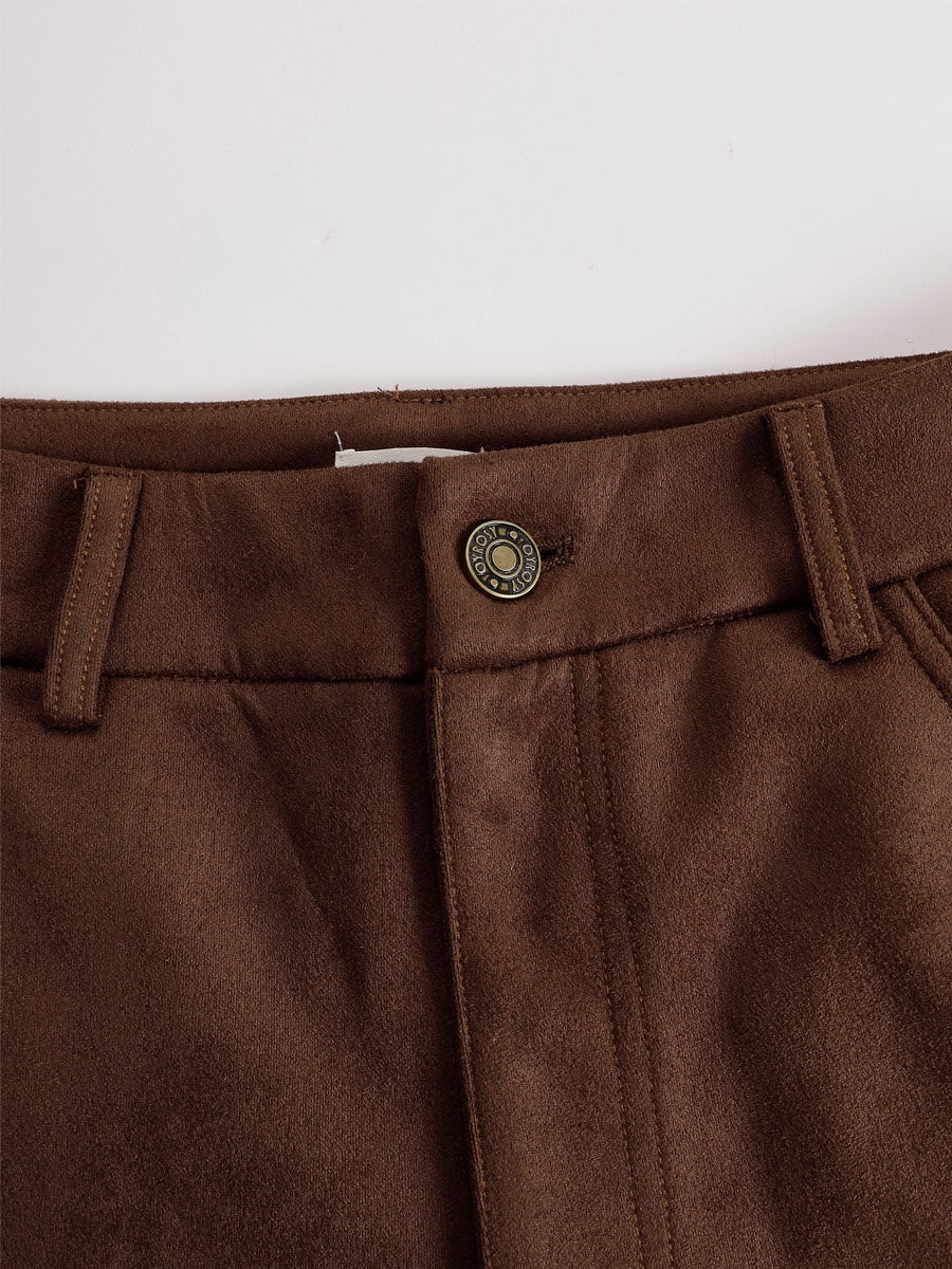 Western-style Floral Embroidered Pocket Flared Trousers