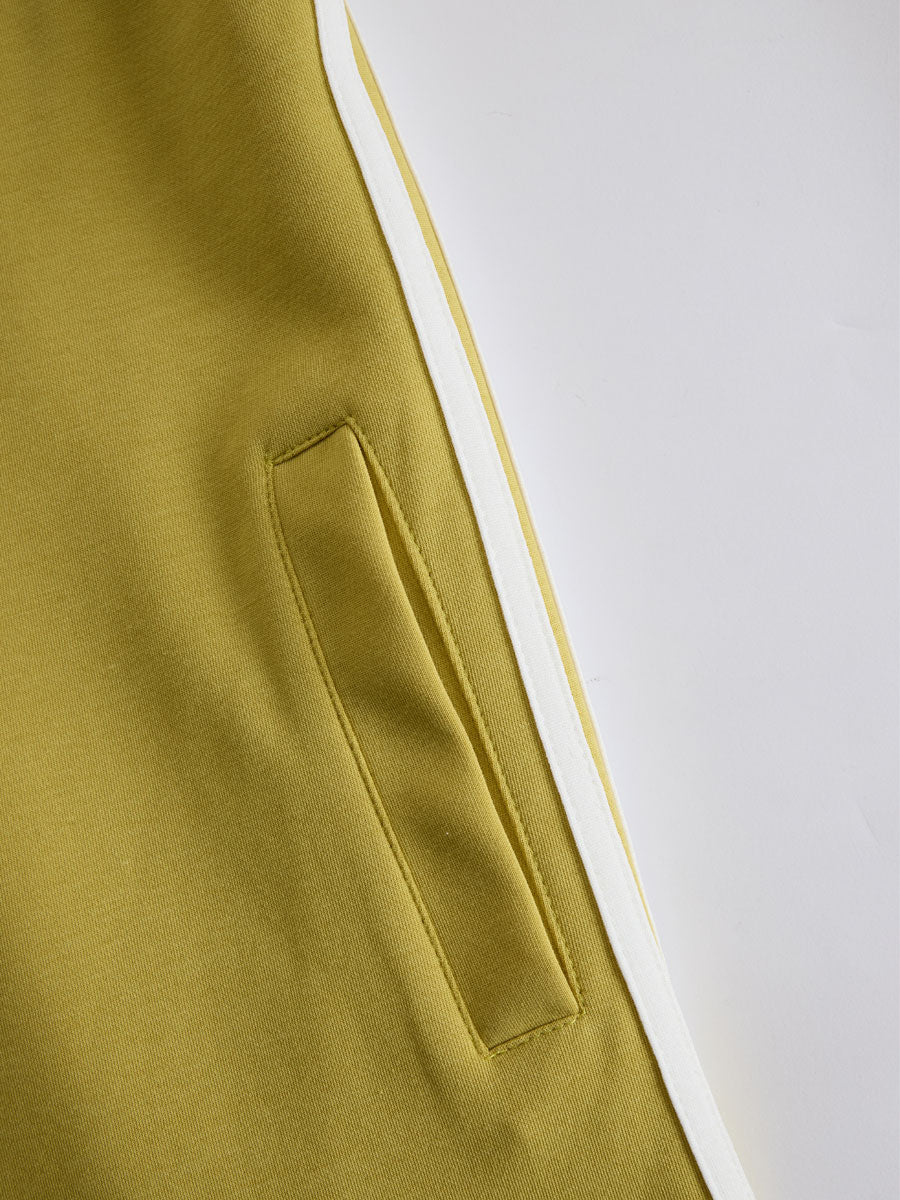 Casual Sports White Webbing Yellow-Green Sleeveless Jumpsuit