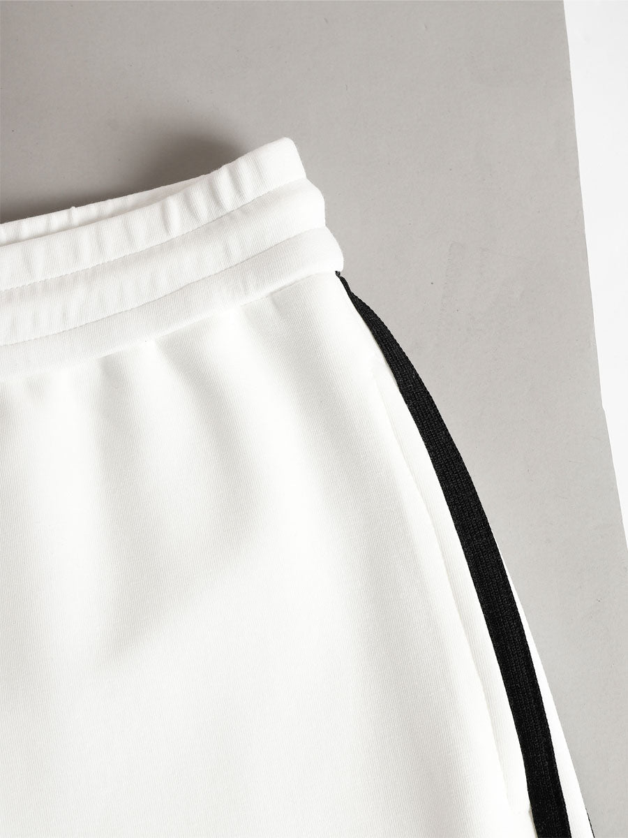 Sporty Off-the-shoulder Long-sleeved Top and Trousers Set