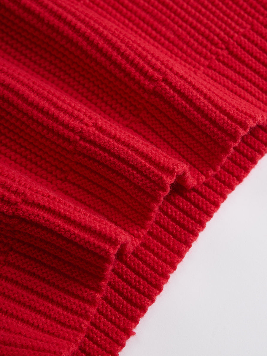 Retro Sports Style Contrast Colour Knit Top And Trousers Set