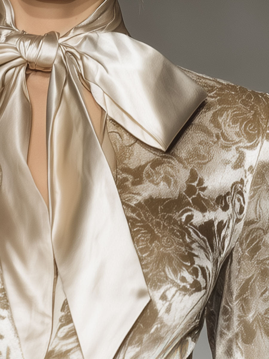 Stylish and Elegant Champagne-Coloured Velvet Printed Shirt