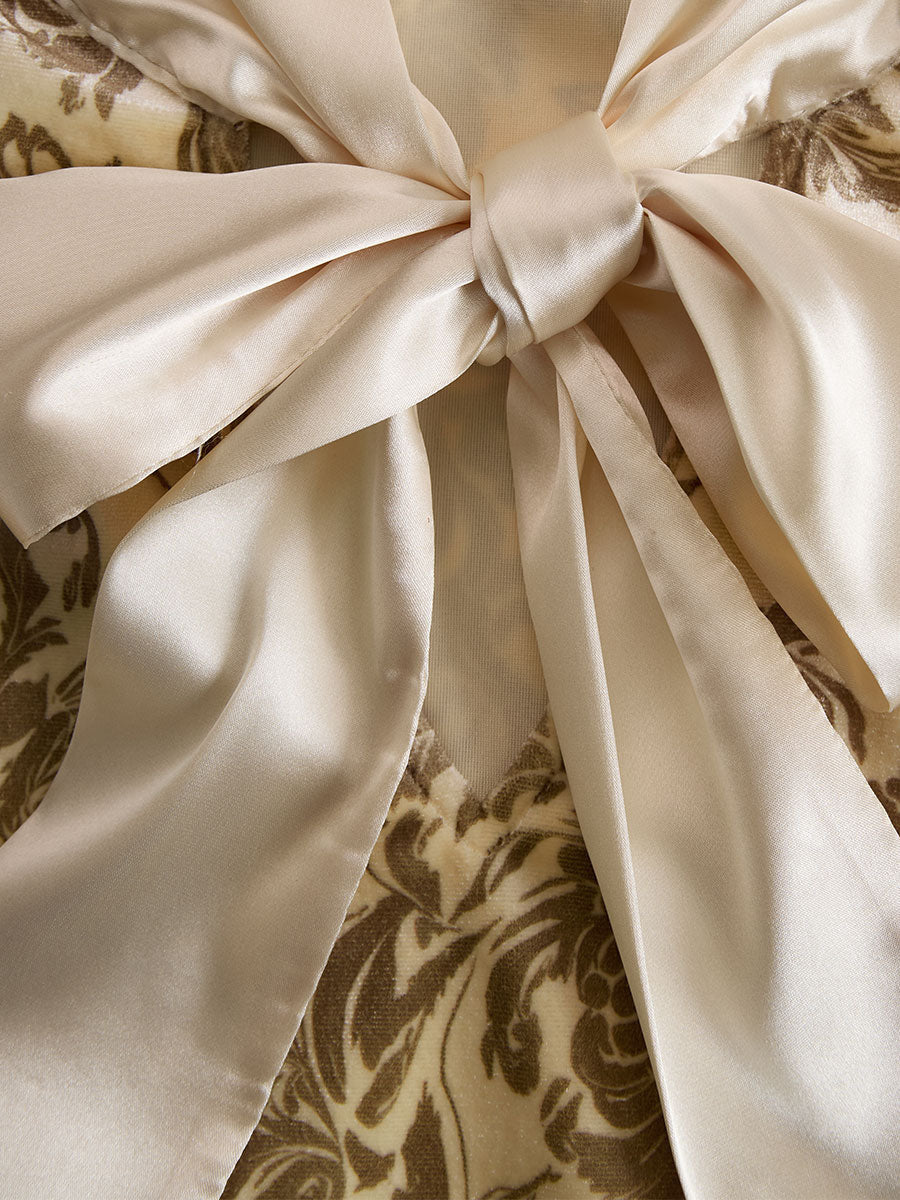 Stylish and Elegant Champagne-Coloured Velvet Printed Shirt