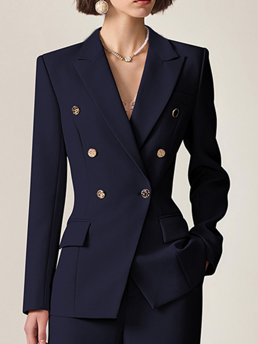 【24-hour shipping out】High-End Fashion Temperament Lapel Double-Breasted Suit