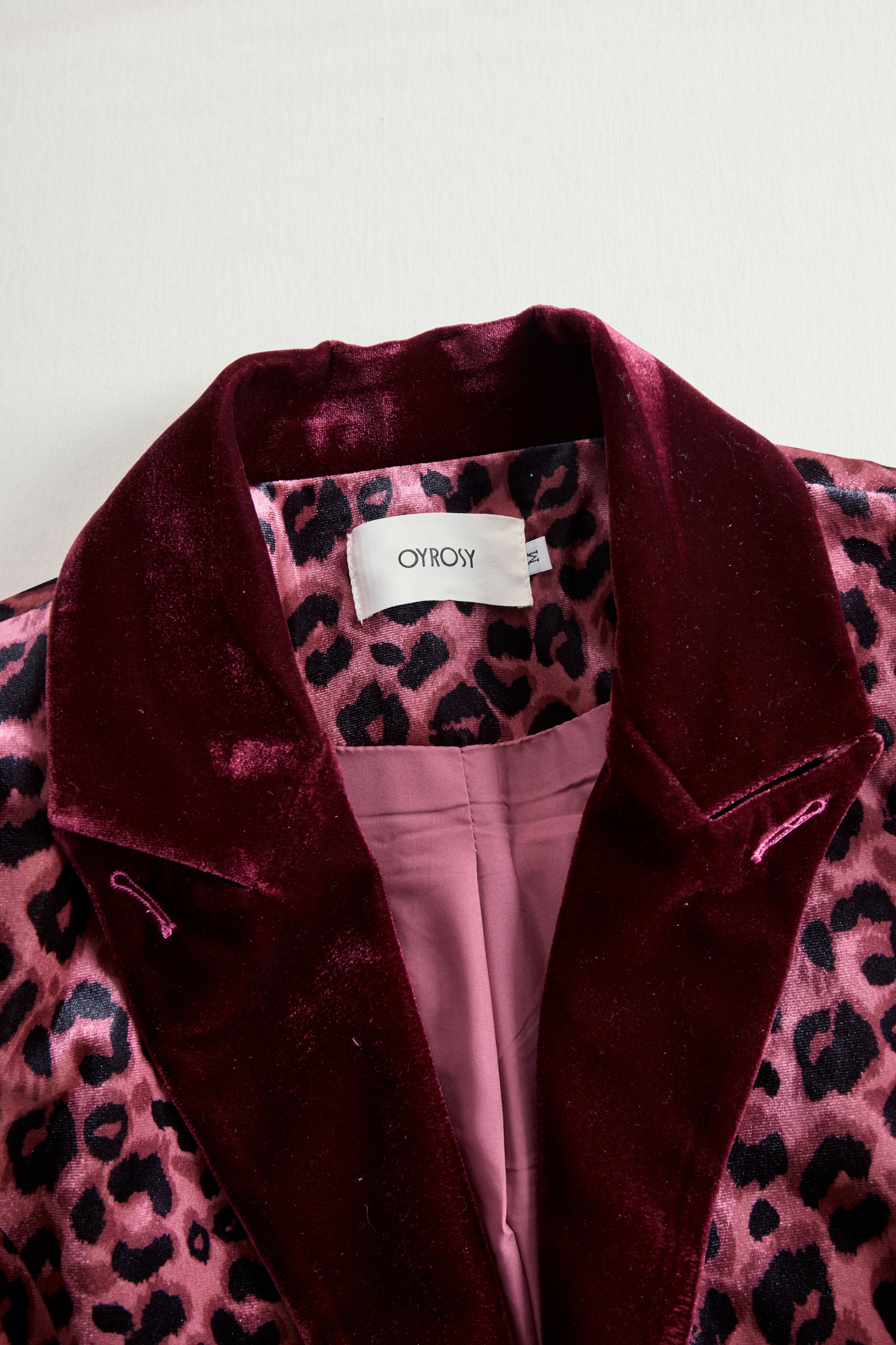 Casual Loose Vintage Velvet Leopard Print Colourblock Lapel Coat