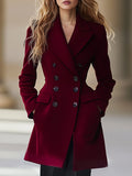 【24-hour shipping out】High-End Temperament Waist Lapel Coat
